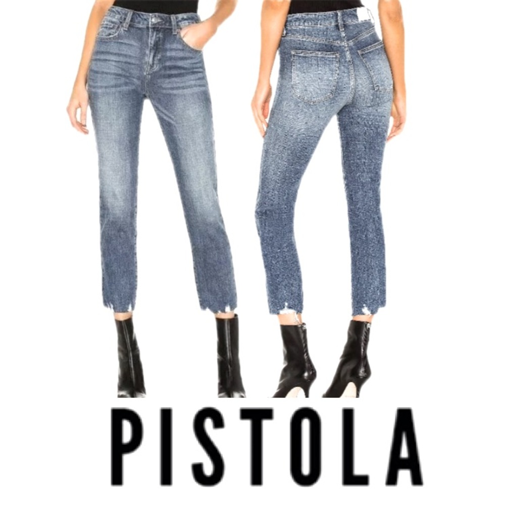 PISTOLA Monroe Mid Rise Cropped Cigarette Jeans in Mystique Women’s Sz 28